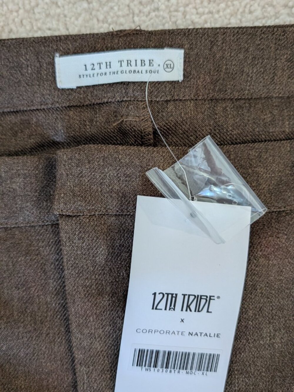 12th Tribe Tory Mocha Twill Midi Skirt Size XLXL - Picture 5 of 5